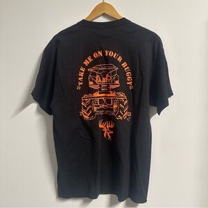 Y2K Horny Hunter Tshirt Comedy Humor Black Large Buck Deer Hunt